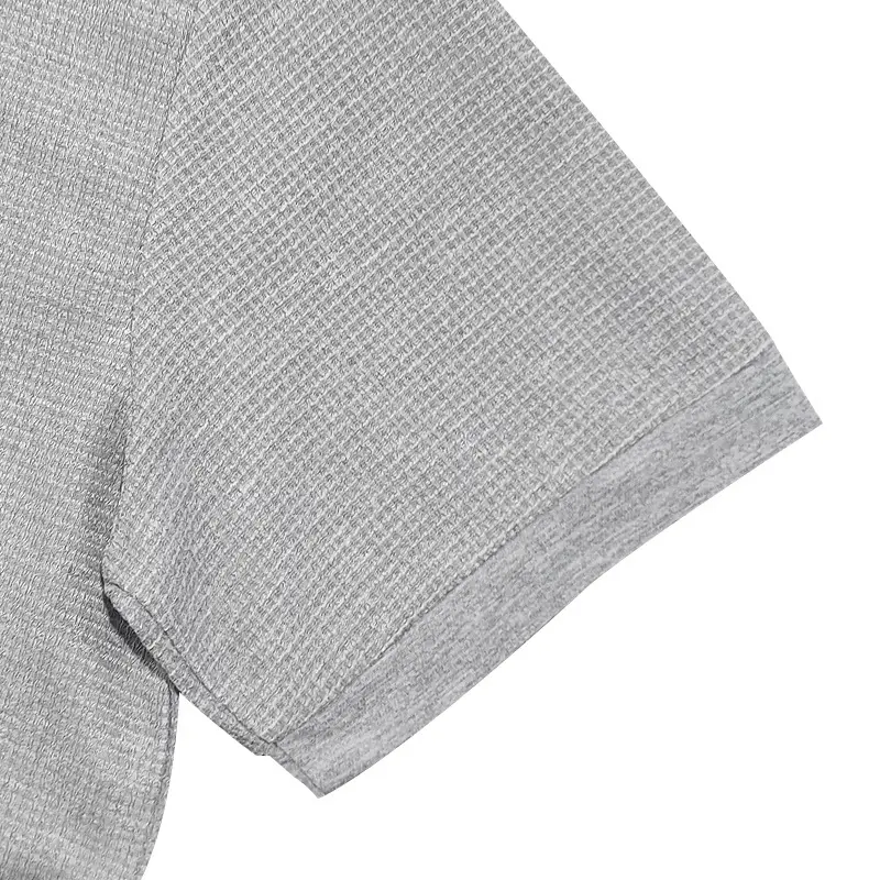 Men's Yellow Waffle Polo T-Shirt Collar Summer — feature 32