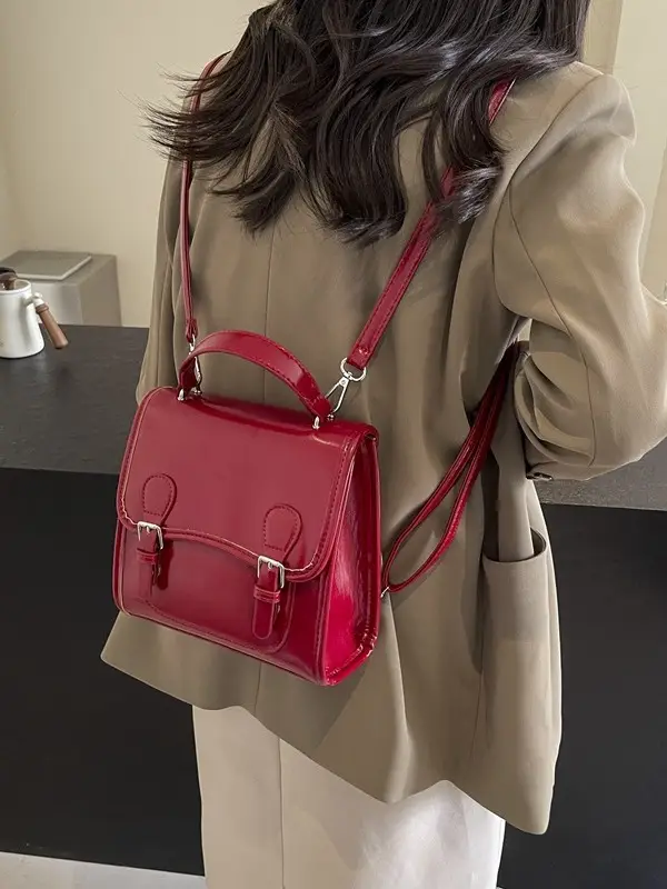 Red Shoulder Bag Women 2024 College Style All-match - Image 6