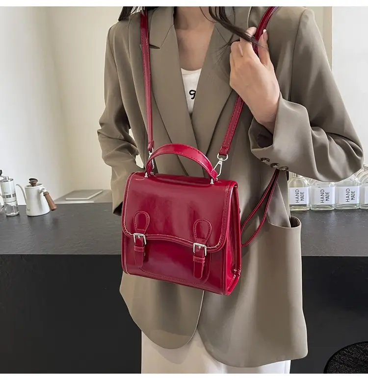 Red Shoulder Bag Women 2024 College Style All-match — feature 8