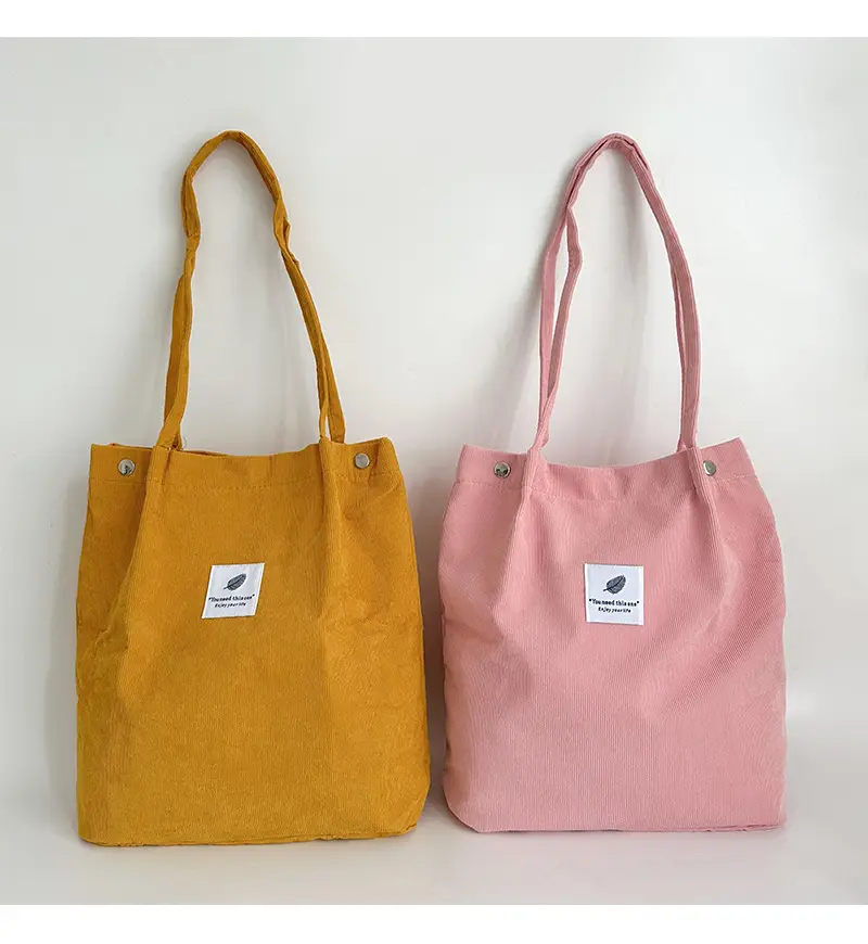 Korean Corduroy Shoulder Bag Large Capacity Beige — feature 7