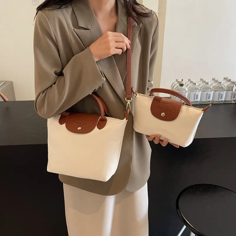 Women's 2024 Shoulder Crossbody Bag Brown Oxford Cloth