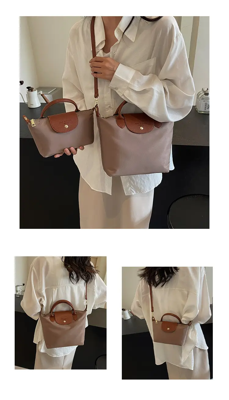 Women's 2024 Shoulder Crossbody Bag Brown Oxford Cloth — feature 14