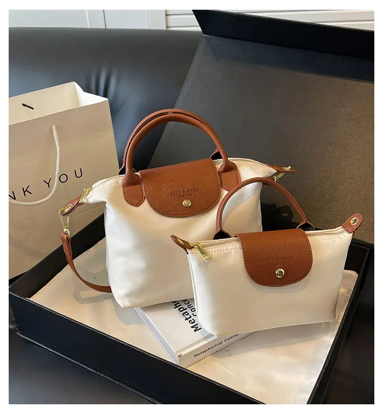 Women's 2024 Shoulder Crossbody Bag Brown Oxford Cloth — feature 2