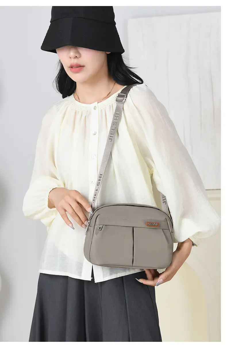 Women Crossbody Bag Grey Solid Color — feature 20