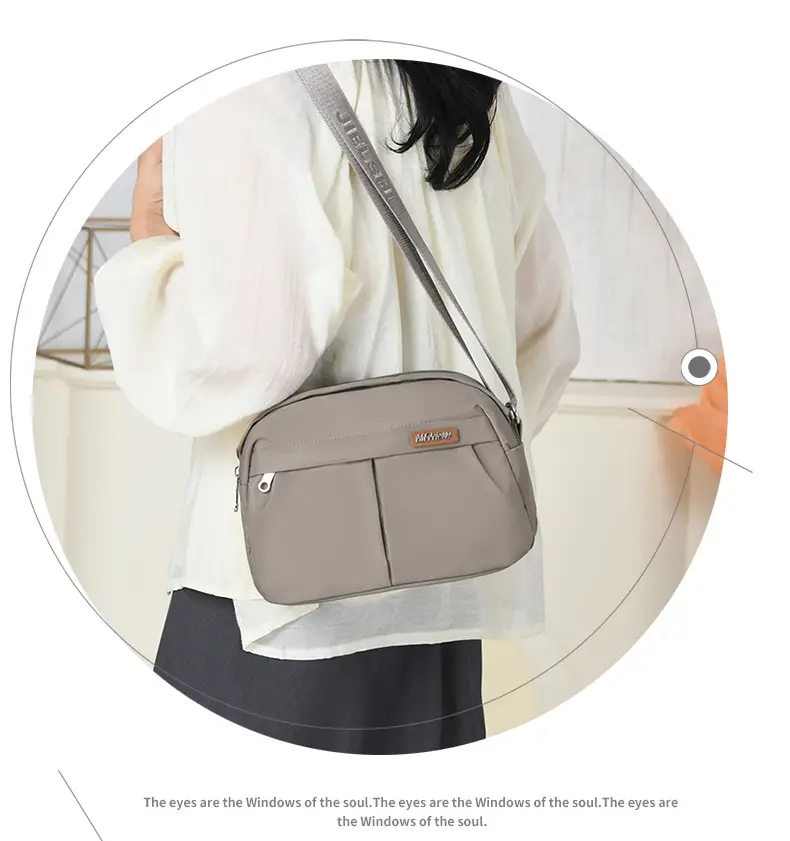Women Crossbody Bag Grey Solid Color — feature 21