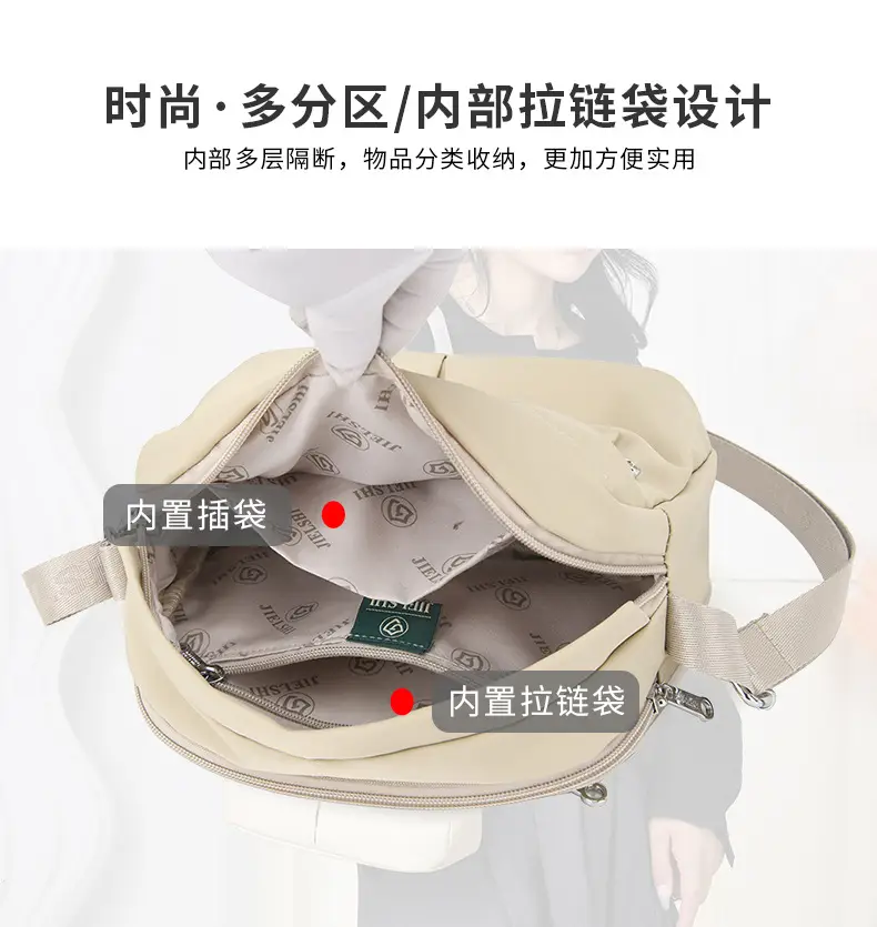 Women Crossbody Bag Grey Solid Color — feature 8