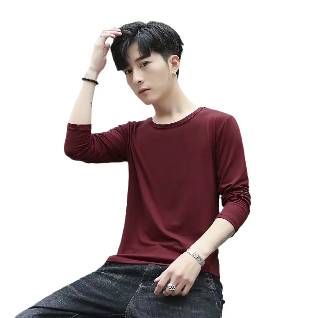 Long Sleeve Men's White Slim Fit T-Shirt - Image 11