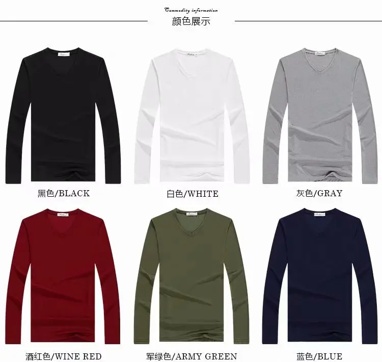 Long Sleeve Men's White Slim Fit T-Shirt — feature 5
