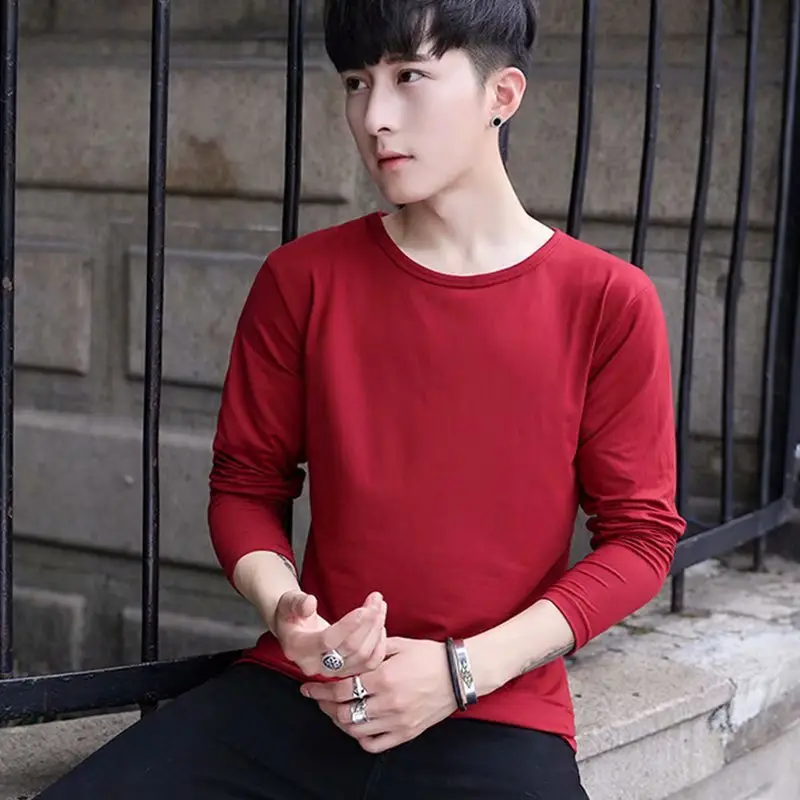 Long Sleeve Men's White Slim Fit T-Shirt - Image 4