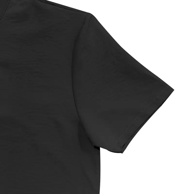 Men's 2025 Summer T-Shirt Brown Button Collar Short Sleeve — feature 28
