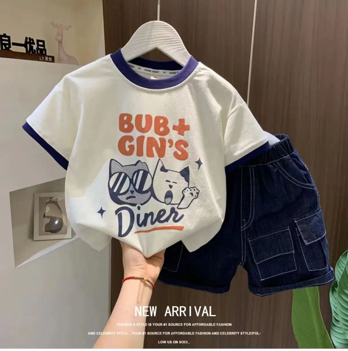 Baby Boy Blue Graphic T-Shirt Shorts Set Summer 2024 — feature 1