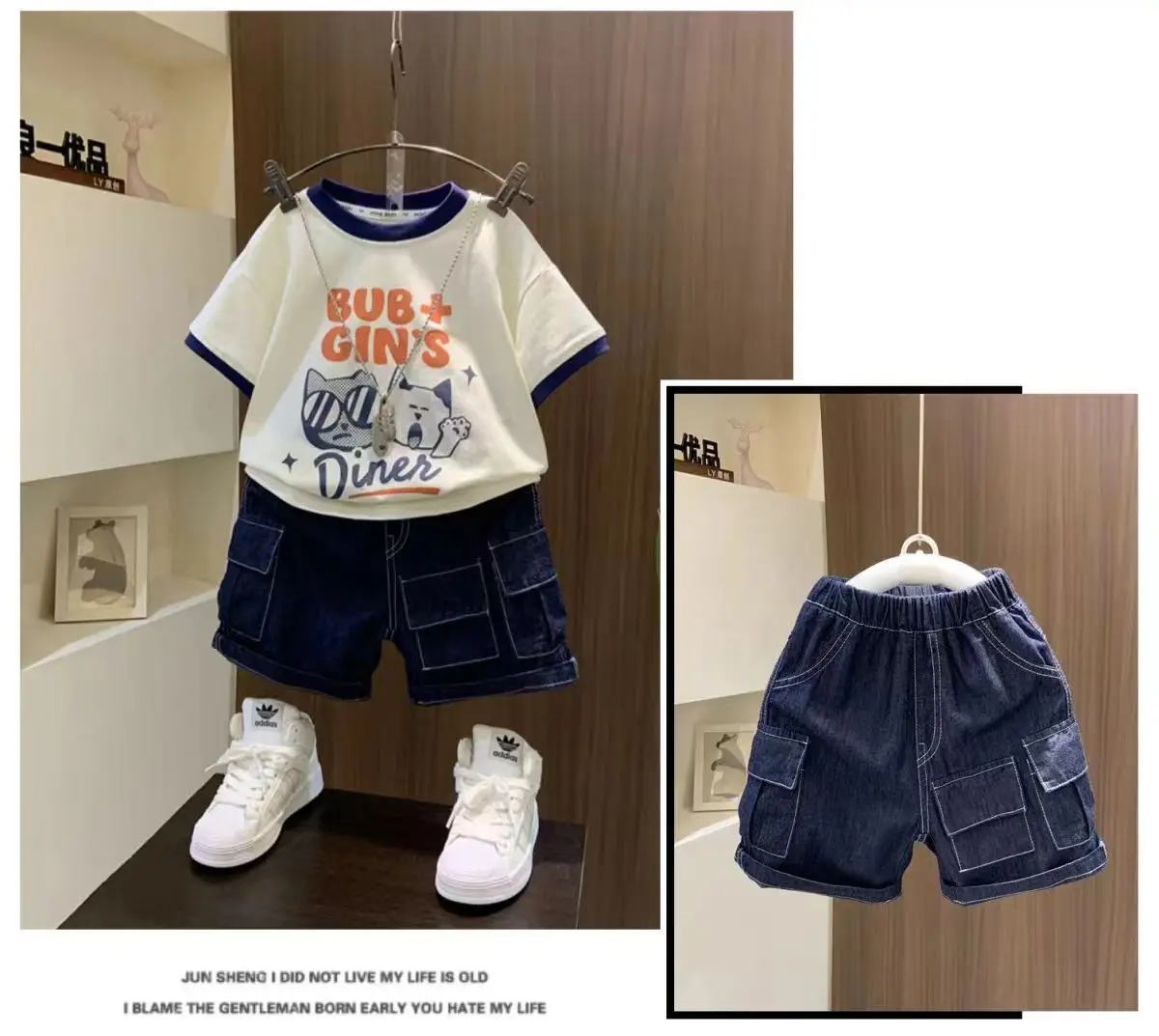 Baby Boy Blue Graphic T-Shirt Shorts Set Summer 2024 — feature 12