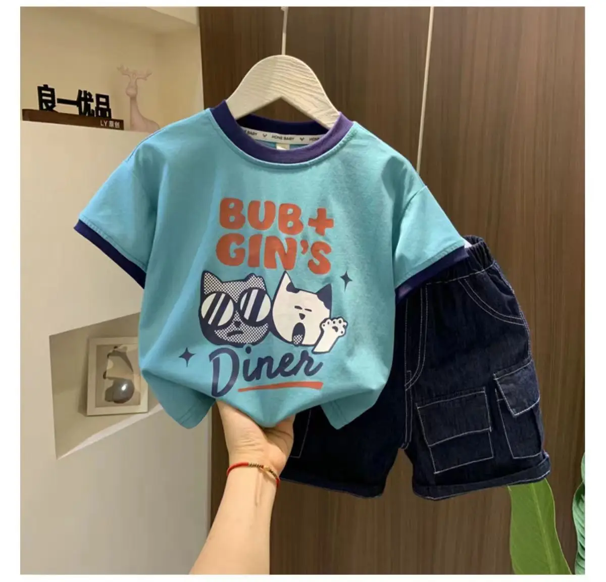 Baby Boy Blue Graphic T-Shirt Shorts Set Summer 2024 — feature 15