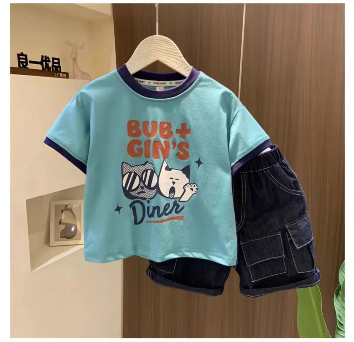 Baby Boy Blue Graphic T-Shirt Shorts Set Summer 2024 — feature 19