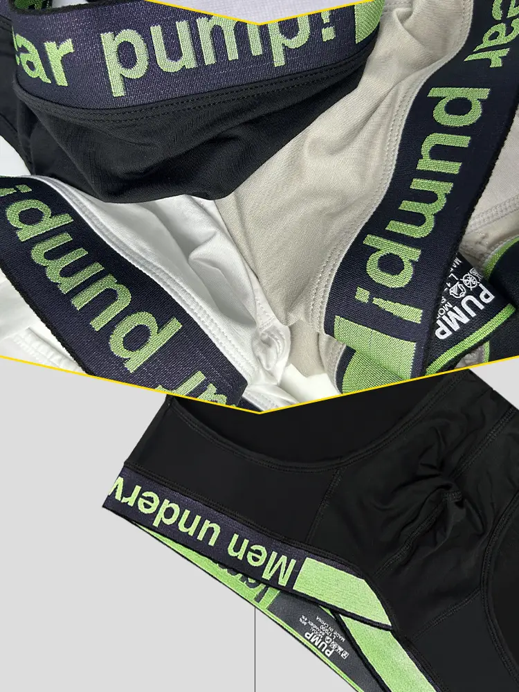 Men V-Neck Laser Gradient Waist Underwear Black Green — feature 21