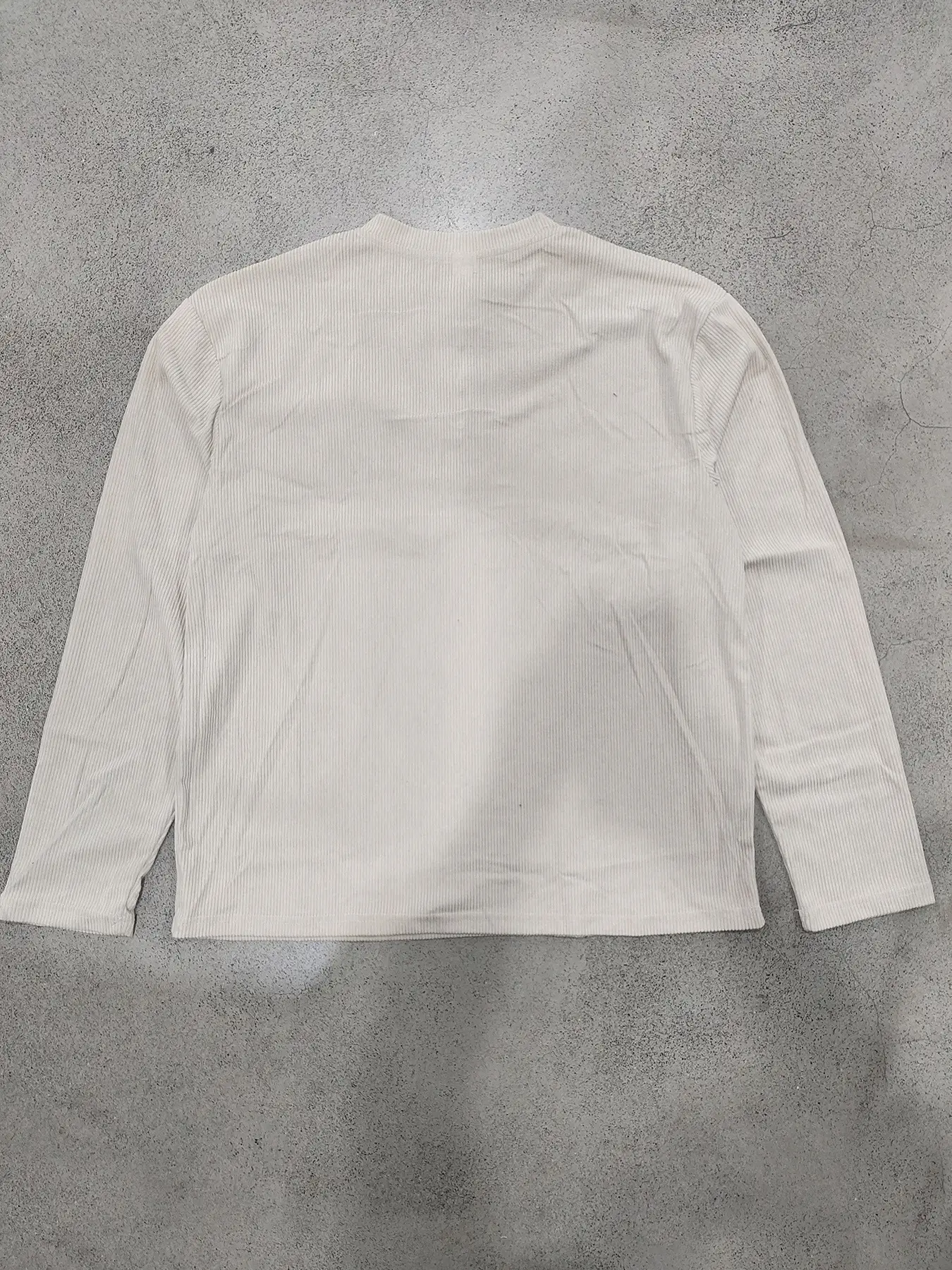 Men's Grey Corduroy Long Sleeve T-Shirt — feature 2