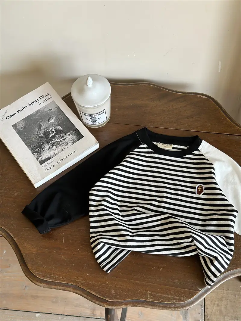Children's Big Burger Long Sleeve T-Shirt White Blue — feature 22
