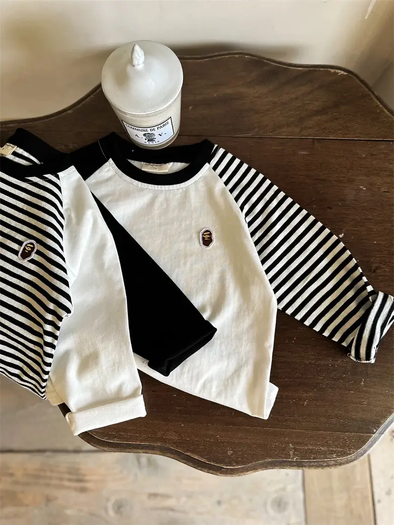 Children's Big Burger Long Sleeve T-Shirt White Blue — feature 23