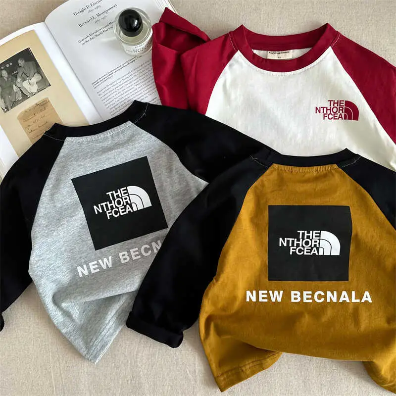 Boys Long Sleeve T-Shirt Cotton Kids Red Black Grey — feature 15