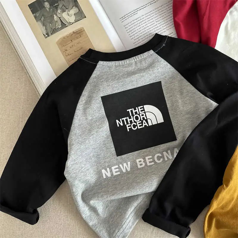 Boys Long Sleeve T-Shirt Cotton Kids Red Black Grey — feature 16