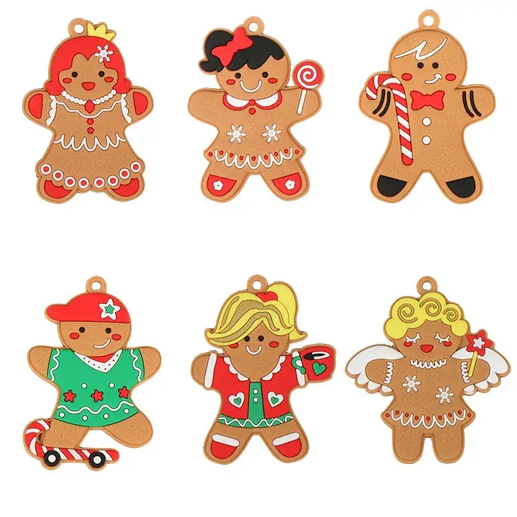 Gingerbread Man Christmas Pendant Set of 6