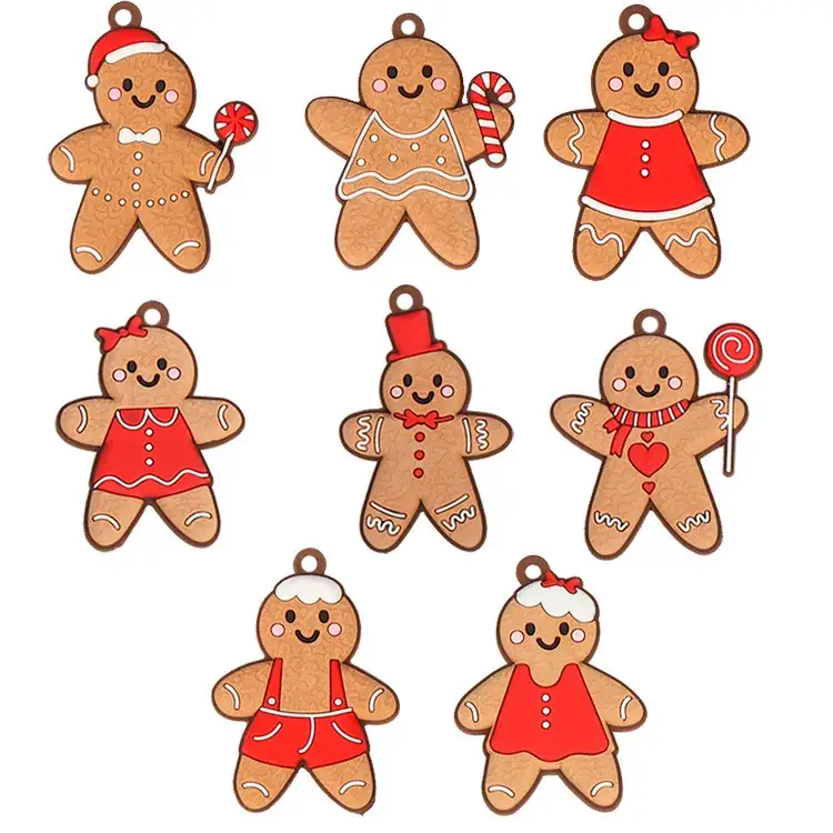 Gingerbread Man Christmas Pendant Set of 6