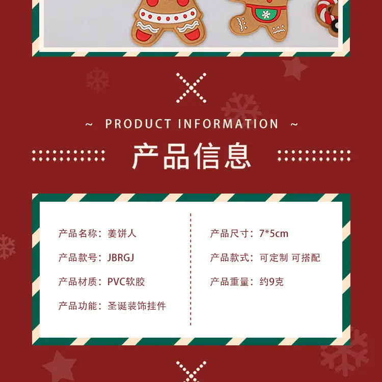 Gingerbread Man Christmas Pendant Set of 6 — feature 3