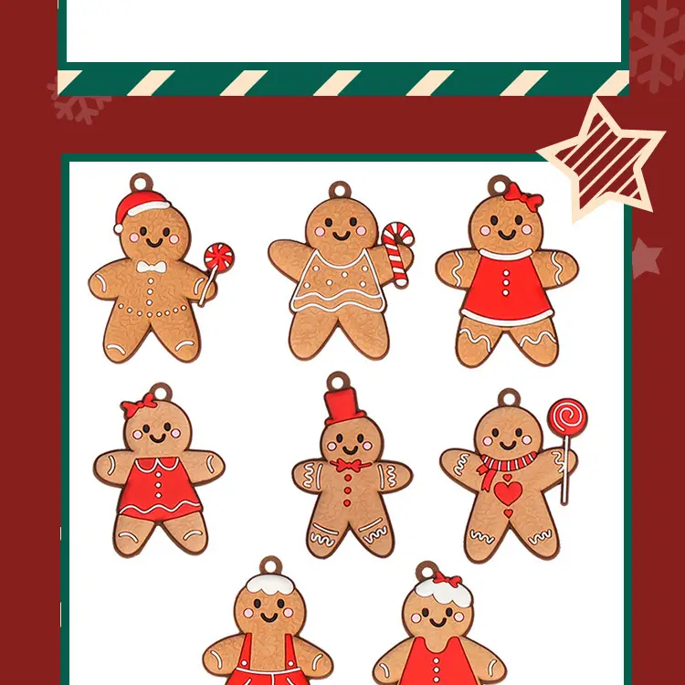 Gingerbread Man Christmas Pendant Set of 6 — feature 5