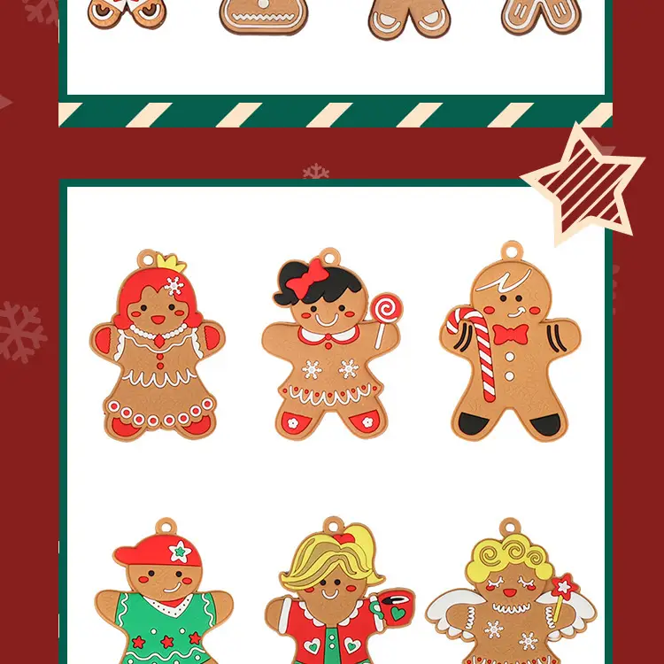 Gingerbread Man Christmas Pendant Set of 6 — feature 7