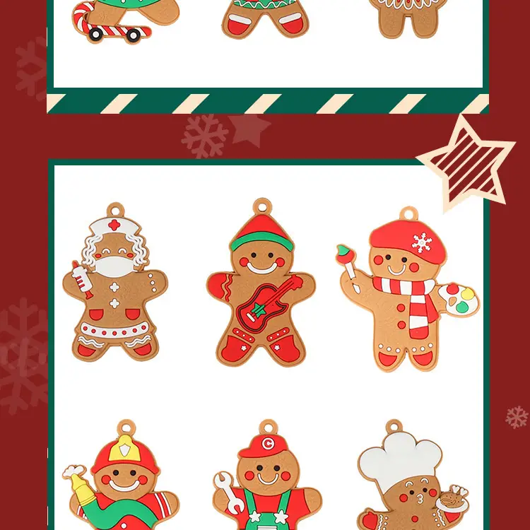 Gingerbread Man Christmas Pendant Set of 6 — feature 8