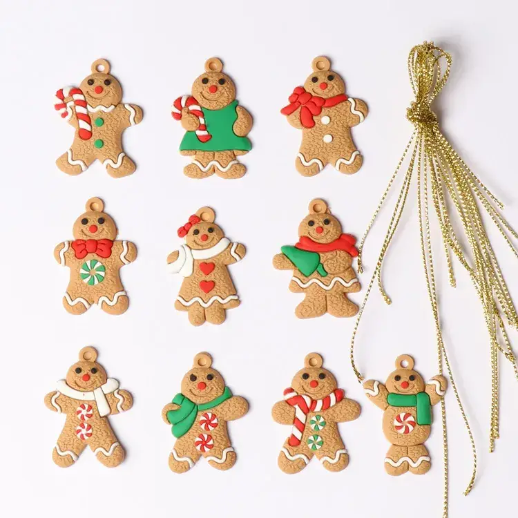 Gingerbread Man Christmas Pendant Set of 6