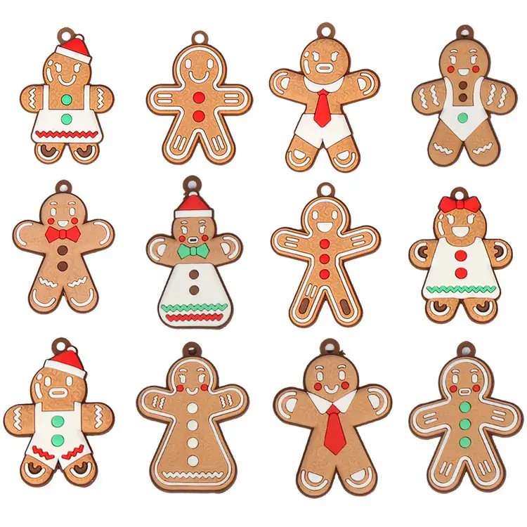 Gingerbread Man Christmas Pendant Set of 6
