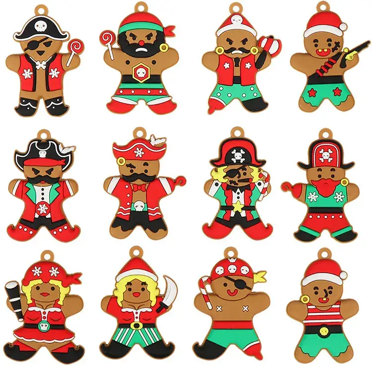 Gingerbread Man Christmas Pendant Set of 6