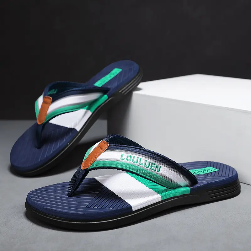 2025 Korean Style Green Orange Flip Flops for Men - Image 6