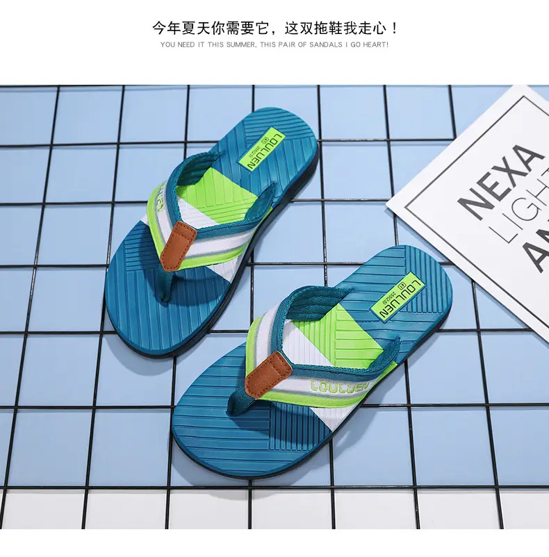 2025 Korean Style Green Orange Flip Flops for Men — feature 10