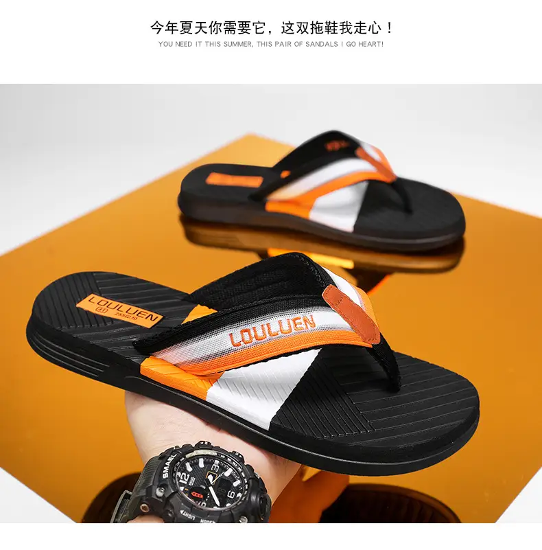 2025 Korean Style Green Orange Flip Flops for Men — feature 13