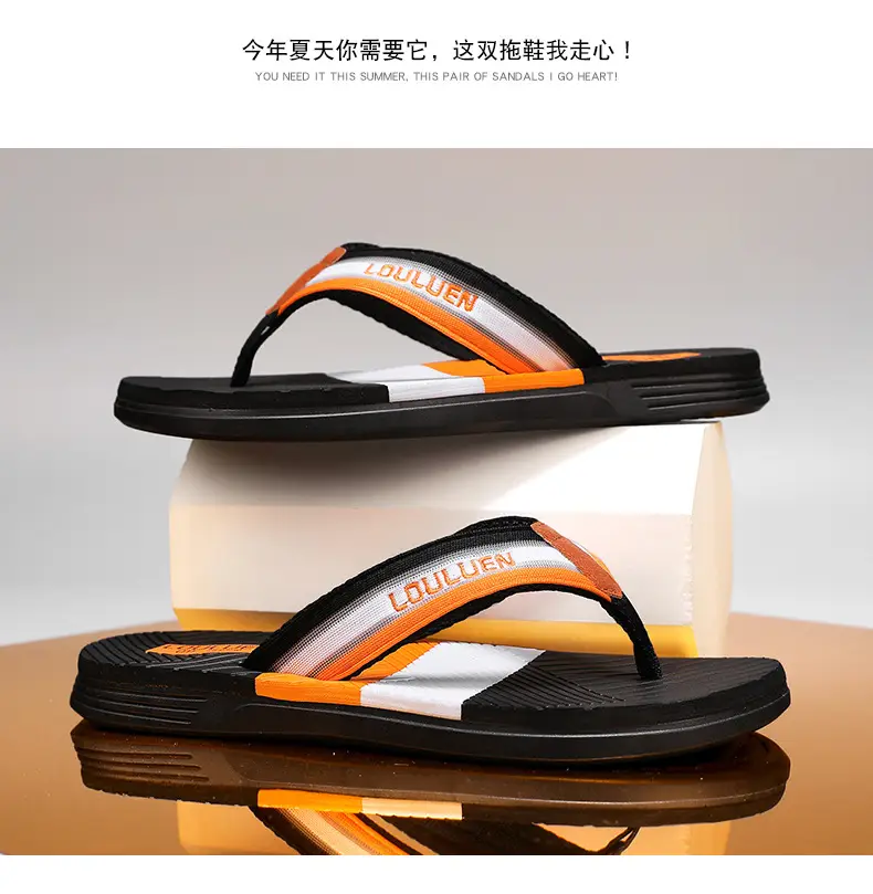 2025 Korean Style Green Orange Flip Flops for Men — feature 14