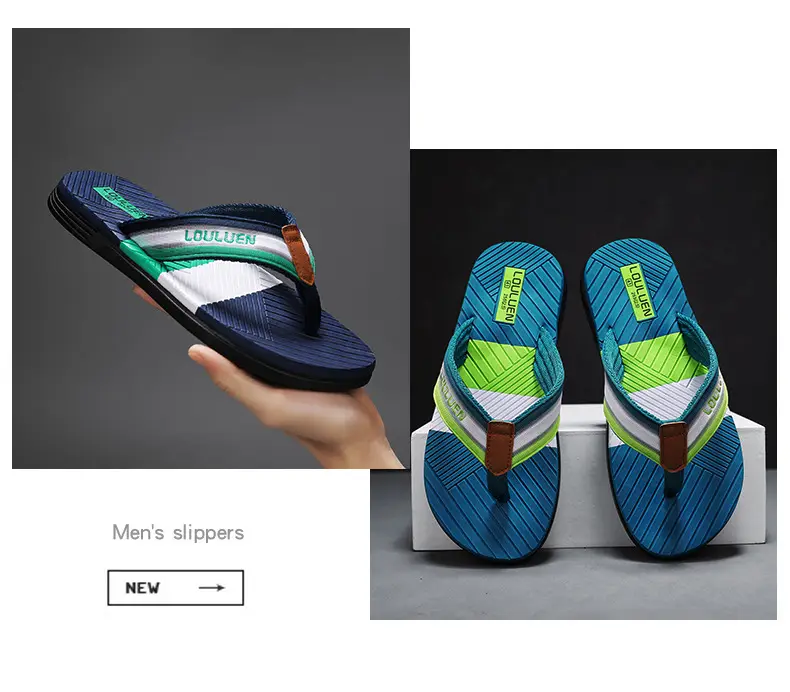 2025 Korean Style Green Orange Flip Flops for Men — feature 2