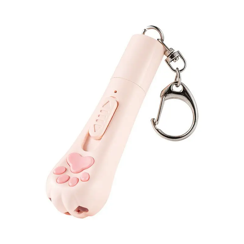 Pink Cat Teasing Stick with UV Light & USB Rechargeable