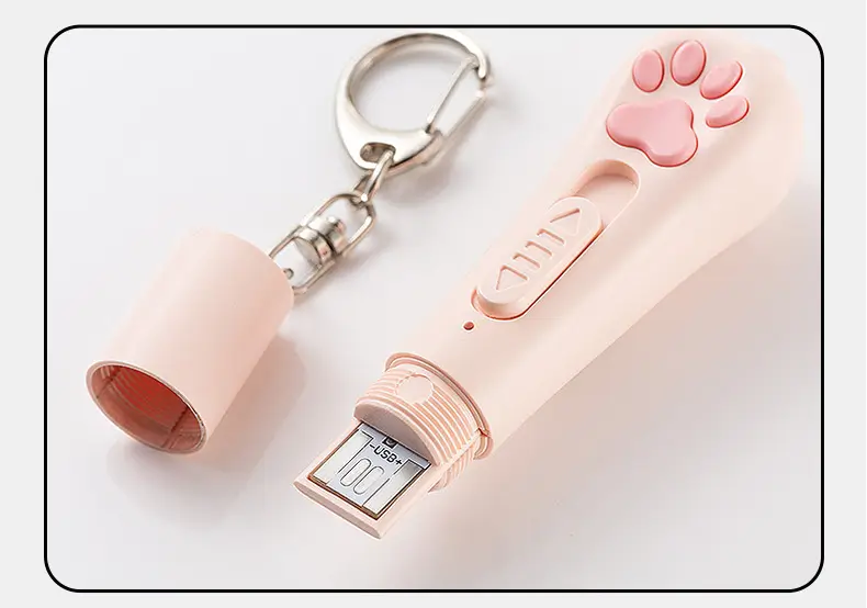 Pink Cat Teasing Stick with UV Light & USB Rechargeable — feature 7