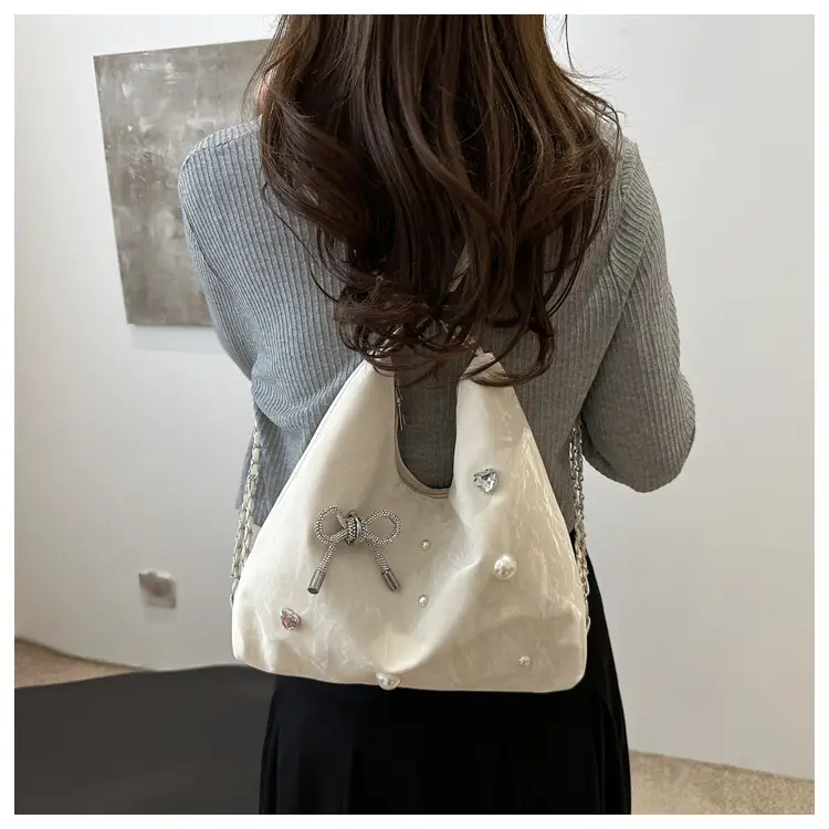 Black Pearl Embellished Crossbody Backpack for Women — feature 12