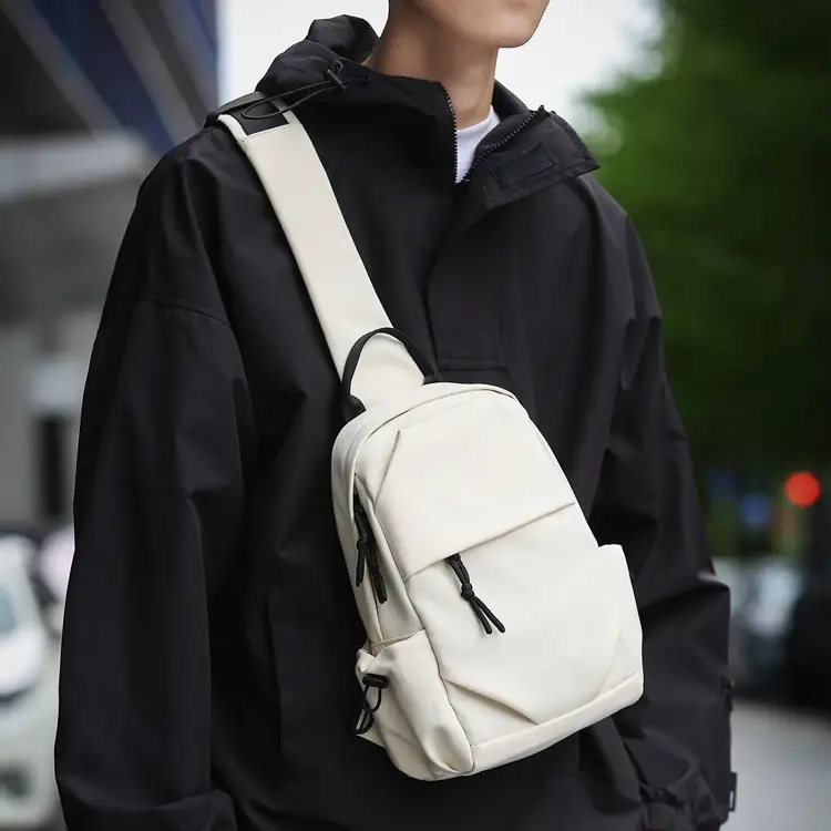 Men's White Chest Bag Shoulder Crossbody Style - Image 4