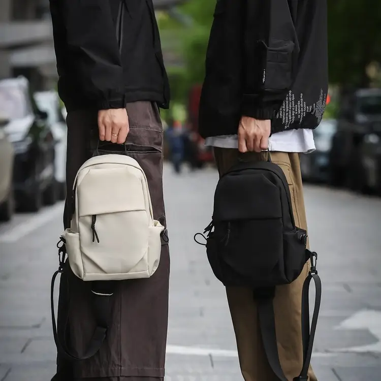 Men's White Chest Bag Shoulder Crossbody Style - Image 5