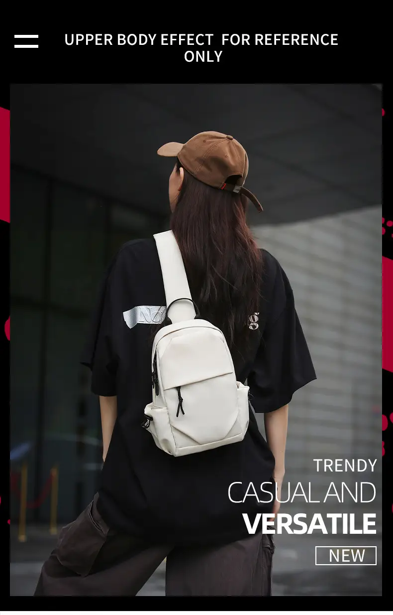 Men's White Chest Bag Shoulder Crossbody Style — feature 1