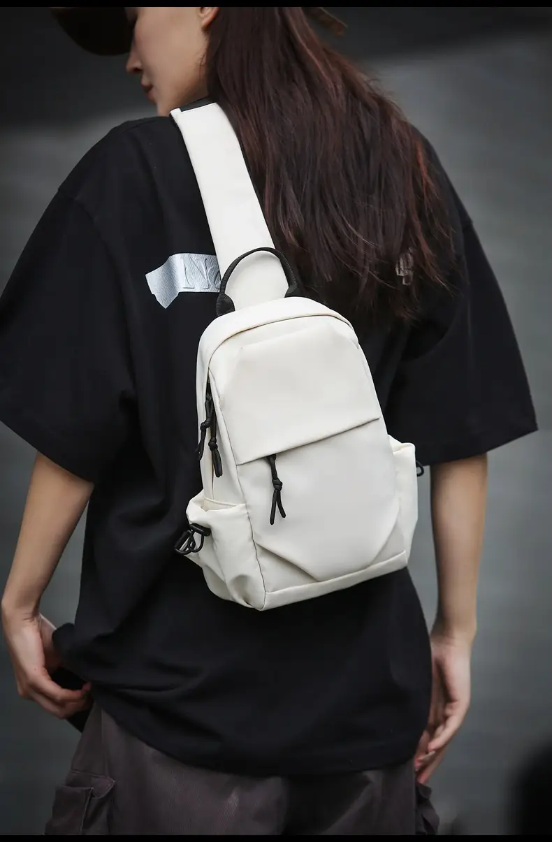 Men's White Chest Bag Shoulder Crossbody Style — feature 13