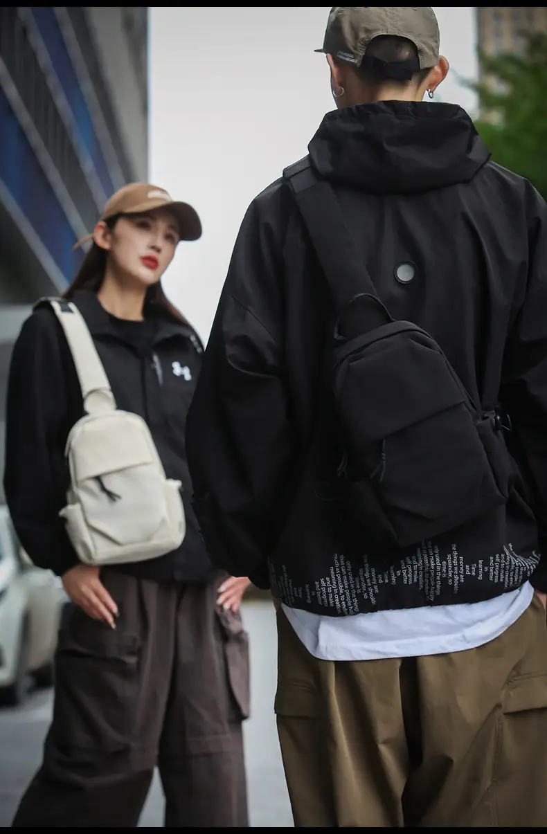 Men's White Chest Bag Shoulder Crossbody Style — feature 14