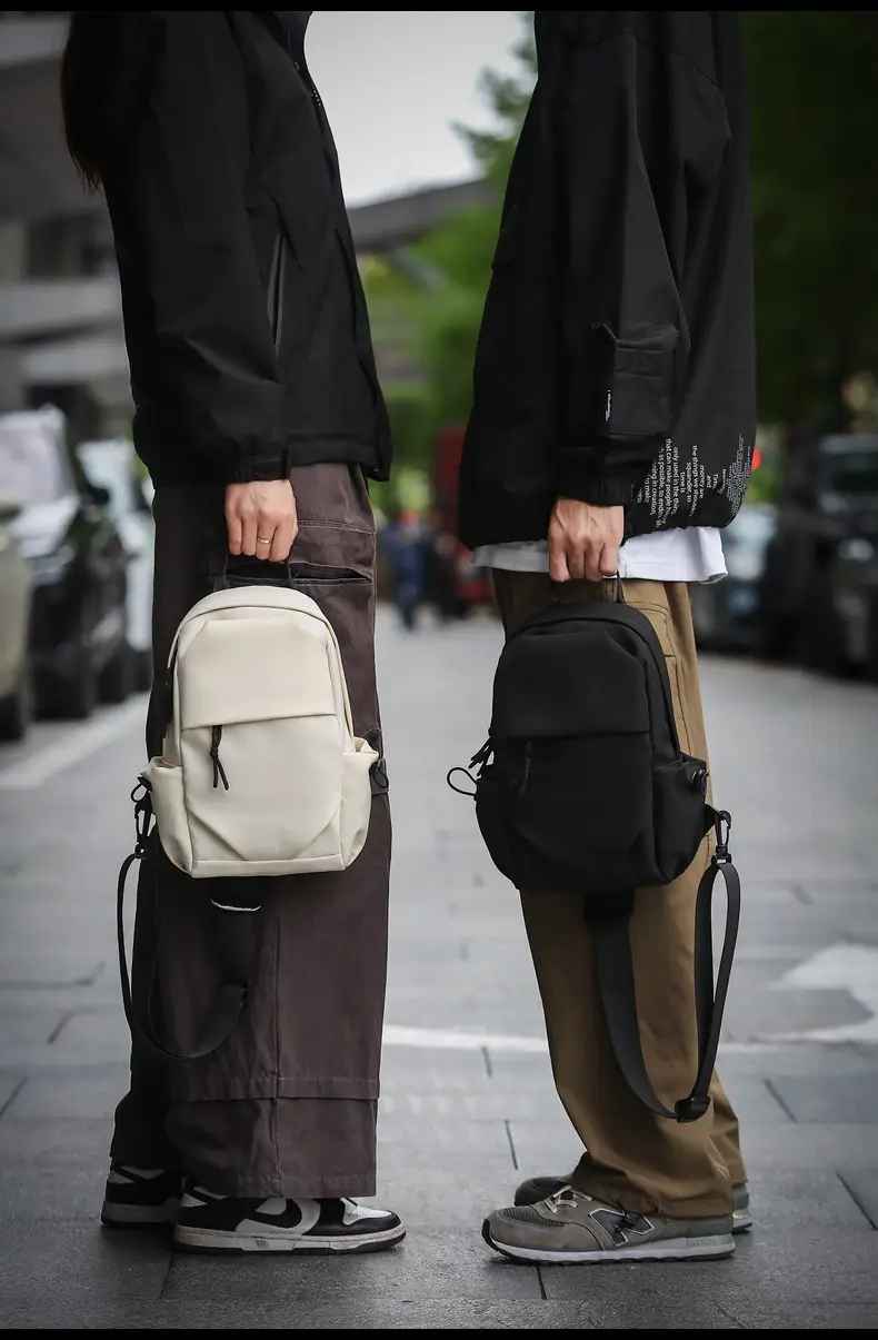 Men's White Chest Bag Shoulder Crossbody Style — feature 17