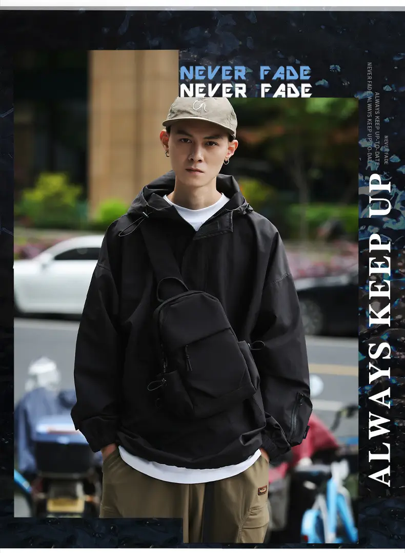 Men's White Chest Bag Shoulder Crossbody Style — feature 2