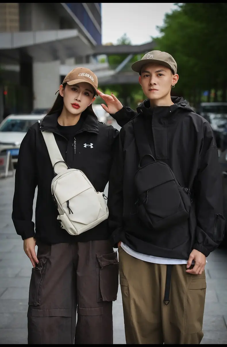 Men's White Chest Bag Shoulder Crossbody Style — feature 26