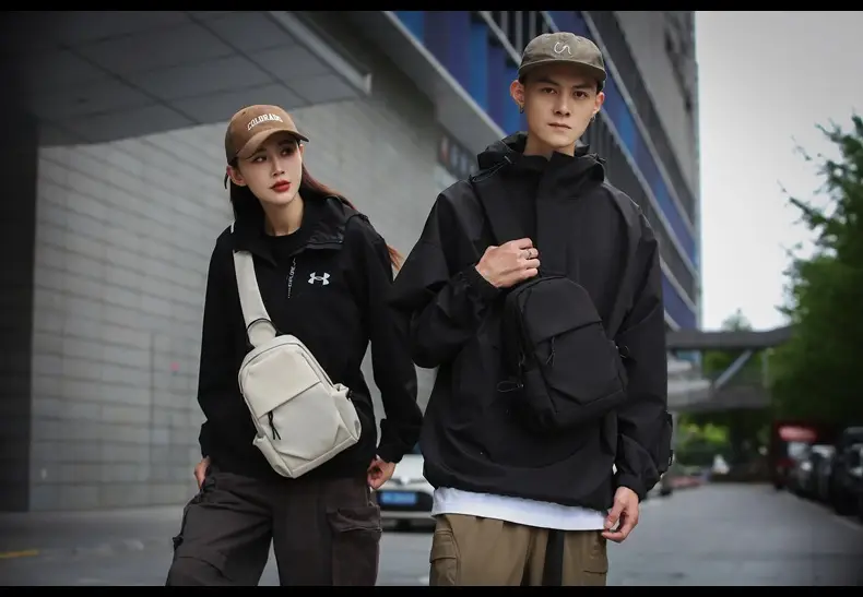 Men's White Chest Bag Shoulder Crossbody Style — feature 27